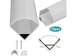 Fiqops 10X1M Profilo In Alluminio Led Profilo In Alluminio Led Guida In Alluminio Modelli Interni Per Strisce Led Apparecchio Anodizzato Forma A V