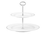 Ambition Aura Silver 27Cm - Piatto Da Torta In Porcellana, Piatto Da Torta, Alzata Per Torta