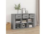 Credenza Grigia Sonoma 100X30X59,5 Cm Materiale A Base Di Legno