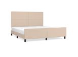 Vidaxl Struttura Letto Con Testiera Cappuccino-Marrone 180X200 Cm In Pelle Finta