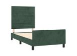 Vidaxl Struttura Letto Senza Materasso Verde Scuro 90X200 Cm Velluto
