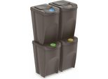 Sortibox Xl - Set Di 4 Cestini Per Rifiuti Da 35 Litri Ciascuno > Grigio Pietra