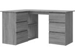 Scrivania Ad Angolo Grigio Sonoma 145X100X76 Cm In Materiale Ligneo