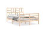 Vidaxl Letto In Legno Massiccio Con Testiera 140X200 Cm