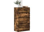 Cassettiera In Rovere Fumé 60X36X103 Cm Materiale In Legno