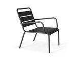 Set Di 2 Poltrone Relax Con Poggiapiedi In Metallo Grigio - Oviala Palavas