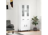 Vidaxl Credenza Bianca 69,5X34X180 Cm Materiale A Base Di Legno