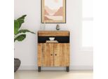 Vidaxl Credenza A 2 Ante 60X33X75 Cm In Legno Massiccio Di Mango