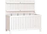 Vidaxl Cassapanca Da Giardino Bianca 121X55X64 Cm In Legno Di Pino Massiccio