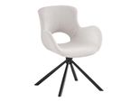 Sedia Da Pranzo Amorim In Bouclé Con Base Girevole Bianco Sporco.