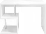 Dmora Scrivania Acan 50X100X78H Cm Bianco Lucido, Modulabile Un Vano Italy