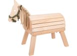 Cavallo In Legno Small Foot Piccolo Gioco Da Esterno - A Partire Dai 3 Anni, Circa 79 X 41 X 70 Cm, Altezza Seduta Circa 49 Cm, Carico Massimo 50 Kg