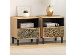 2025 Cloris Comodini 2 Pezzi 40X33X46 Cm In Legno Massiccio Di Mango - Comodini E Armadi Vendita8099254 1Pacco