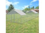 Tolletour Pollaio 3X8X2M Pollaio Galvanizzato Gabbia Per Conigli Casa Del Pollame Gabbia Tetto