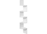 Dochtmann, Scaffale Angolare A Parete, Bianco 20 X 20 X 127,5 Cm