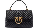 Pinko Borsetta Borsa A Tracolla Love Lady Puff Classic Cl Sheep Nappa Chevron Black - Antique Gold Nero