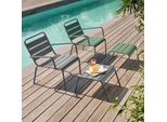 Lot Di 2 Poltrone Relax Con Poggiapiedi Grigio E Verde Cactus - Oviala Palavas