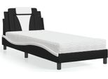 Vidaxl Letto "Viana"" Con Materasso Bianco E Nero 90X190 Cm In Pelle Finta"