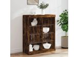 Vidaxl Credenza Con Luci Led Rovere Fumé 81X37X100 Cm