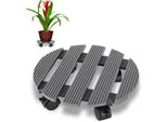 Rullo Per Piante Yakimz Wpc 30 X 30 X 7,5 Cm, Per Esterni E Interni, Portata 80 Kg, Resistente Alle Intemperie, Grigio, Rotondo