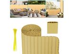Hengda Privacy Schermo Mat Pvc Privacy Recinzione Bambù Frangivento Per Giardino Balcone E Terrazza 140X600Cm Stabile W-Forma