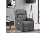 Poltrona Massaggiante Fch, Poltrona Tv, Reclinabile Con Funzione Massaggio, Funzione Calore, Regolabile Manualmente, Grigio