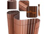 Clanmacy Pvc Privacy Screen Schermo Privacy Per Recinzione Balcone Marrone 120X500Cm Stabile Forma W