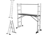 Tolletour Ponteggio Da Lavoro Scala Multiuso In Alluminio 2X6 Gradini Fino A 150 Kg Scala Multifunzionale Scala A Telaio Scala Multi Ponteggio Ponteggi Argento