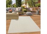 Tappeto Da Salotto Per Esterni Resistente Con Motivo A Linee Rettangolari In Color Crema Dimensioni - 160 X 230 Cm