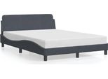 Struttura Letto Vidaxl "Dover"" Grigio Scuro 140X200 Cm In Velluto"