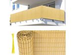 Yakimz Pvc Privacy Screen Mat Uv Protection Privacy Fence Balcony Terrace Windbreak Privacy Screen Outdoor Balcony Panelling Weatherproof For Balcony Garden Awning Fence Terrace Bamboo 80X1000Cm