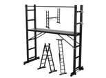 Impalcatura Da Lavoro Clanmacy Scala Multiuso In Alluminio 2X6 Gradini Fino A 150 Kg Scala Multifunzionale Scala A Telaio Scala Multi Impalcatura Impalcatura Nera