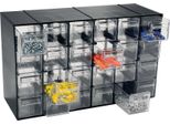 Dmora Armadio Multiuso 2 Ante Adorata 14.2X22.8H Cm Nero Antracite, 24 Cassetti Apertura Scorrevole Italy