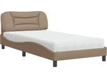 Vidaxl Letto Con Materasso "Hvar"" Cappuccino-Marrone 100X200 Cm In Pelle Finta"