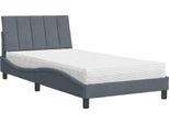 Vidaxl Letto Con Materasso "Hanko"" Grigio Scuro 100X200 Cm In Velluto"