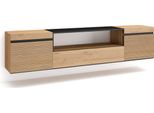 Mobile Tv Soggiorno, 200X35X45Cm, Per Tv Fino A 80", Da Appendere, Rovere"