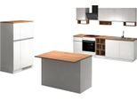 Dmora Cucina Completa Armend Bianco Lucido, Modulabile 3 Cassetti Italy