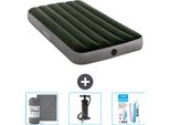 Letto Gonfiabile Intex - 1 Persona - 99 X 191 X 25 Cm - Verde - Include Lenzuola - Pompa E Kit Di Riparazione