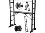 Ponteggio Da Lavoro Jopassy Scala Multiuso In Alluminio 2X6 Gradini Fino A 150 Kg Scala Multifunzionale Scala A Telaio Scala Multi Ponteggio Ponteggio Nero