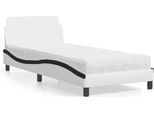 Vidaxl Letto Con Materasso "Dover"" Bianco E Nero 90X190 Cm In Pelle Finta"