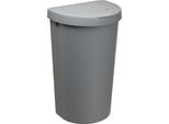 Plast Team 13590802 Plast Team Seattle Cestino Per Rifiuti, 45 Litri, Argento