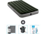 Letto Gonfiabile Intex - 1 Persona - 99 X 191 X 25 Cm - Verde - Include Lenzuola - Pompa E Kit Di Riparazione