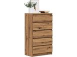 Vidaxl Cassettiera Rovere Artigianale 60X36X103 Cm Materiale A Base Di Legno