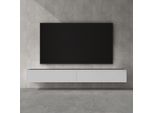 Doporro Mobile Porta Tv Sospeso 240 Cm Con 2 Ante Antracite Opaco E Bianco Opaco, Credenza Bassa Da Soggiorno Salotto, Madia Consolle Bicolore Per Tv Fernsehschrank02