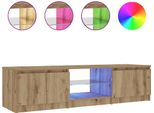 Vidaxl Mobile Tv Con Luci Led Rovere Artisan 140X40X36 Cm