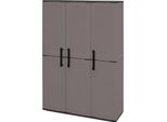 Dmora Armadio Da Esterno Amordel 37X102X163H Cm Grigio, 3 Ante Resistente Ai Raggi Uv, Impermeabile Italy