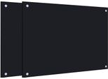 Vidaxl Alzatina Da Cucina 2 Pezzi Nero 70X50 Cm Vetro Temperato