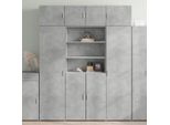 Vidaxl Highboard Grigio Cemento 80X42,5X185 Cm Materiale A Base Di Legno
