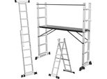 Impalcatura Da Lavoro Hengda Scala Multiuso In Alluminio 2X6 Gradini Fino A 150 Kg Scala Multifunzionale Scala A Telaio Scala Multi Impalcatura Impalcatura Argento