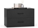 Cassettiera Costway Con 2 Cassetti, Cassettiera Impilabile, Credenza In Legno, Mobile Contenitore, Cassettiera 60 X 34 X 38 Cm (Nero)
